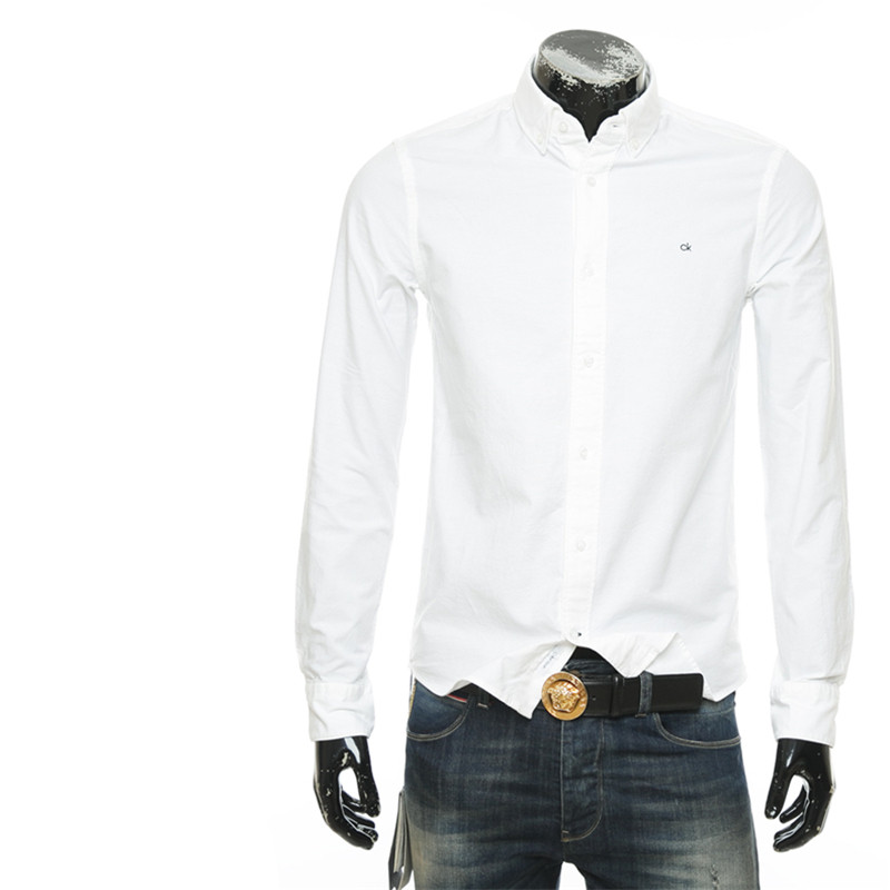 Calvin Klein CK 卡尔文克雷恩 男士纯色简约长袖衬衫 K10K105280