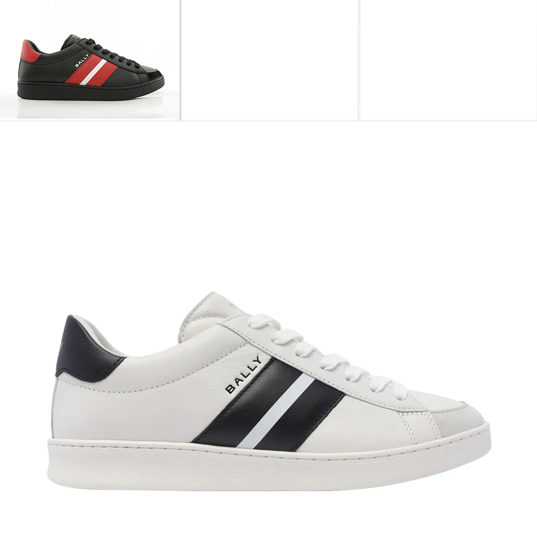 巴利男士真皮低帮休闲鞋