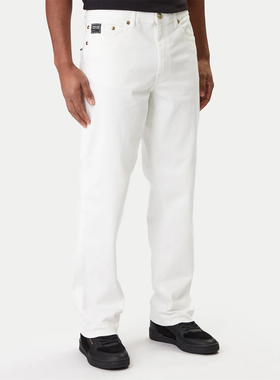 Versace/范思哲VJ 男士奢潮金标白色长裤牛仔裤 80GAB5RE CEWCA