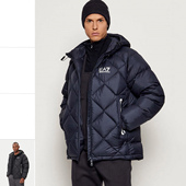 阿玛尼EA7 男士 加厚保暖连帽外套羽绒服 Armani 7M001001 AF15923