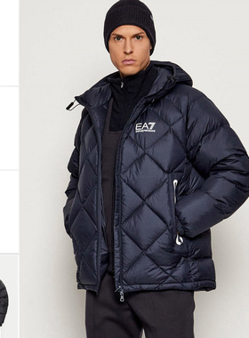 Armani/阿玛尼EA7 男士加厚保暖连帽外套羽绒服 7M001001 AF15923