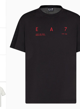 Armani/阿玛尼EA7 男士简约印花短袖圆领T恤 7M000110 AF13802