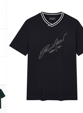 Armani/阿玛尼EA 男士时尚休闲纯棉圆领短袖T恤 EM005734 AF13715