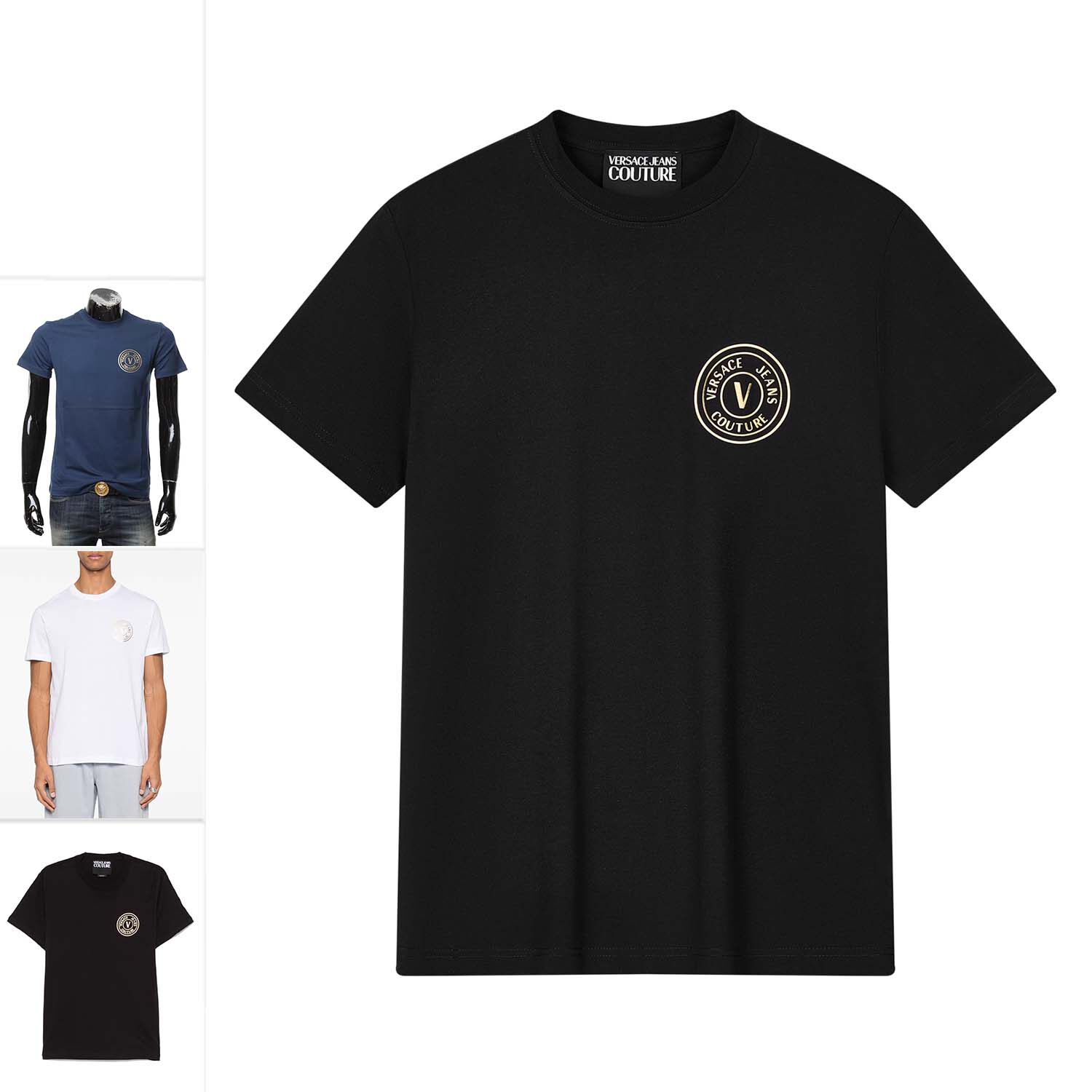 Versace/范思哲VJ 男士时尚奢潮金标纯棉短袖T恤 78GAHT00 CJ00T
