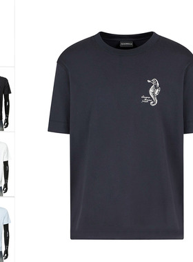 Armani/阿玛尼EA 男士时尚休闲简约圆领短袖T恤 EM001031 AF12926