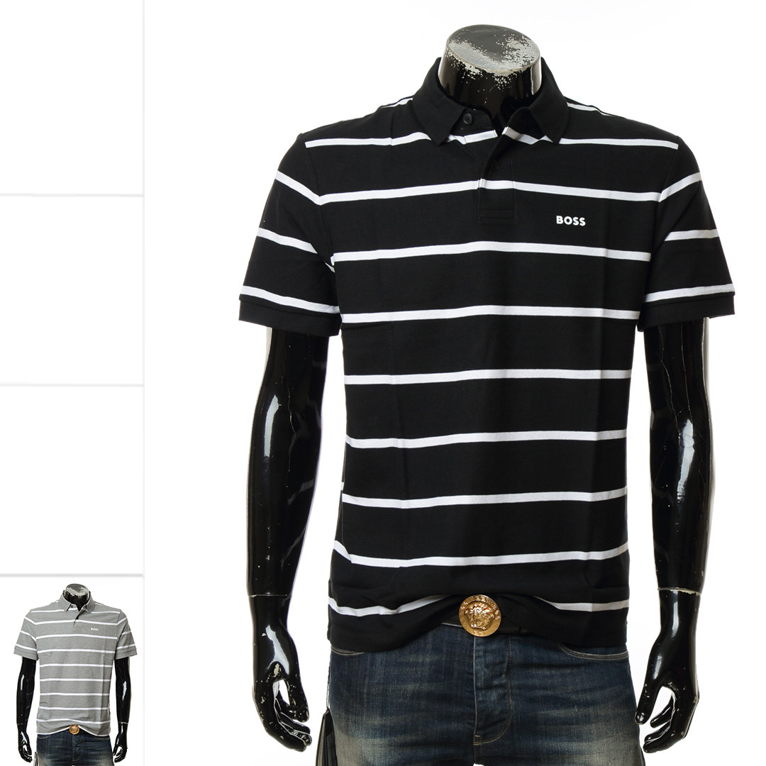 hugo boss黑标 橙标 男士潮牌条纹短袖polo衫 50508327 10256935