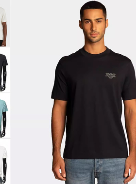 Armani/阿玛尼EA 男士时尚鹰标纯色纯棉短袖T恤 3D1TH3 1JOCZ