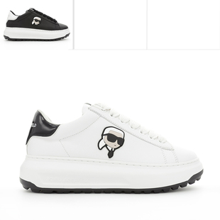 KL57530 男老佛爷潮牌真皮增高小白鞋 Karl Lagerfeld卡尔拉格斐