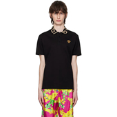 范思哲男士 奢华金线刺绣美杜莎短袖 POLO衫 Versace A87402 1A06199