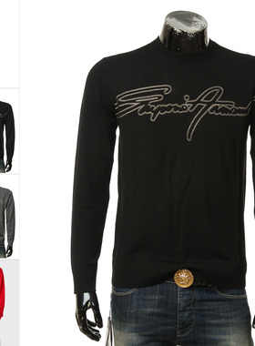 Armani/阿玛尼EA 男士时尚休闲保暖纯绵羊毛毛衣 3R1MXN 1MEYZ