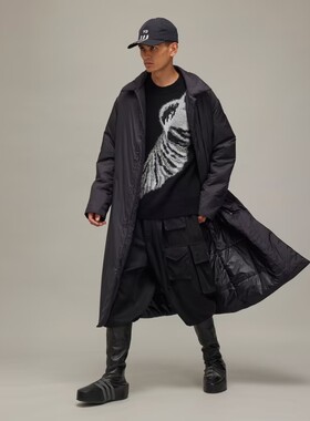 Y3 Y-3 海外直邮 男士时尚潮牌保暖长款棉风衣大衣外套 IW7493