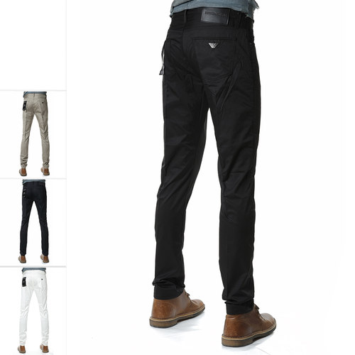 Armani男士鹰标修身长裤休闲裤