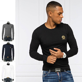 AUU01007 Versace A232741 长袖 圆领T恤 范思哲烫金美杜莎 男士