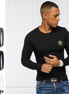 Versace/范思哲烫金美杜莎 男士长袖圆领T恤 AUU01007 A232741