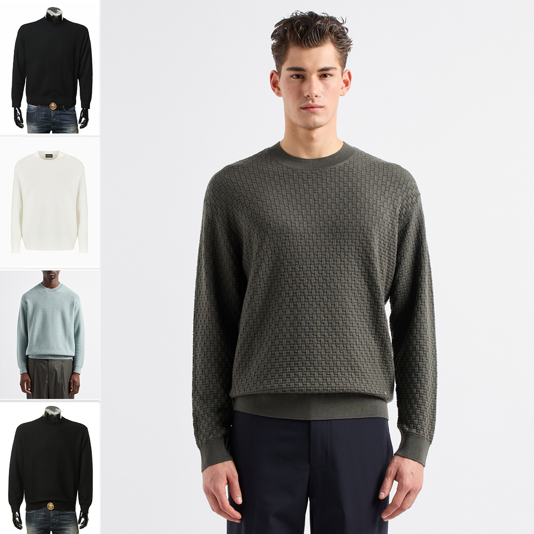 阿玛尼男士鹰标保暖毛衣