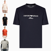 EM001033 Armani AF10017 刺绣鹰标丝光棉短袖 T恤 阿玛尼EA 男士