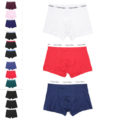 calvinklein3件装平角四角内裤