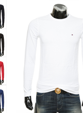 TOMMY HILFIGER汤米·希尔费格 男士修身长袖圆领T恤 MW0MW10804