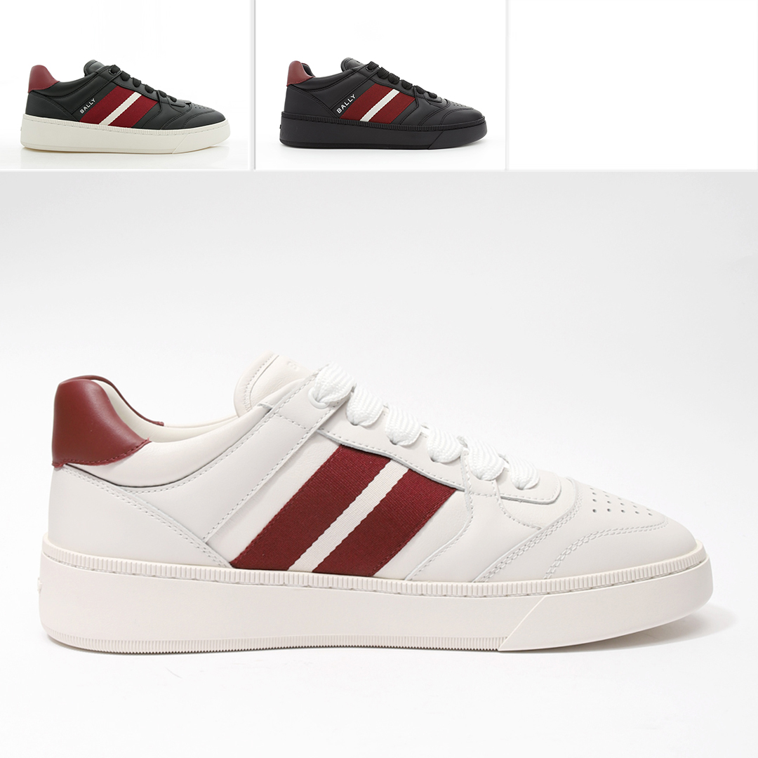 巴利男士真皮低帮休闲鞋