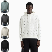 阿玛尼EA 男士 刺绣鹰标连帽套头卫衣 Armani EM001402 AF10013