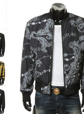 Versace/范思哲VJ 潮牌男士奢华印花2面穿外套夹克75GASD04 CQS70