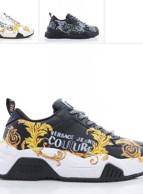Versace/范思哲VJ 男士奢华印花潮牌低帮休闲鞋 74YA3SF1 ZP256