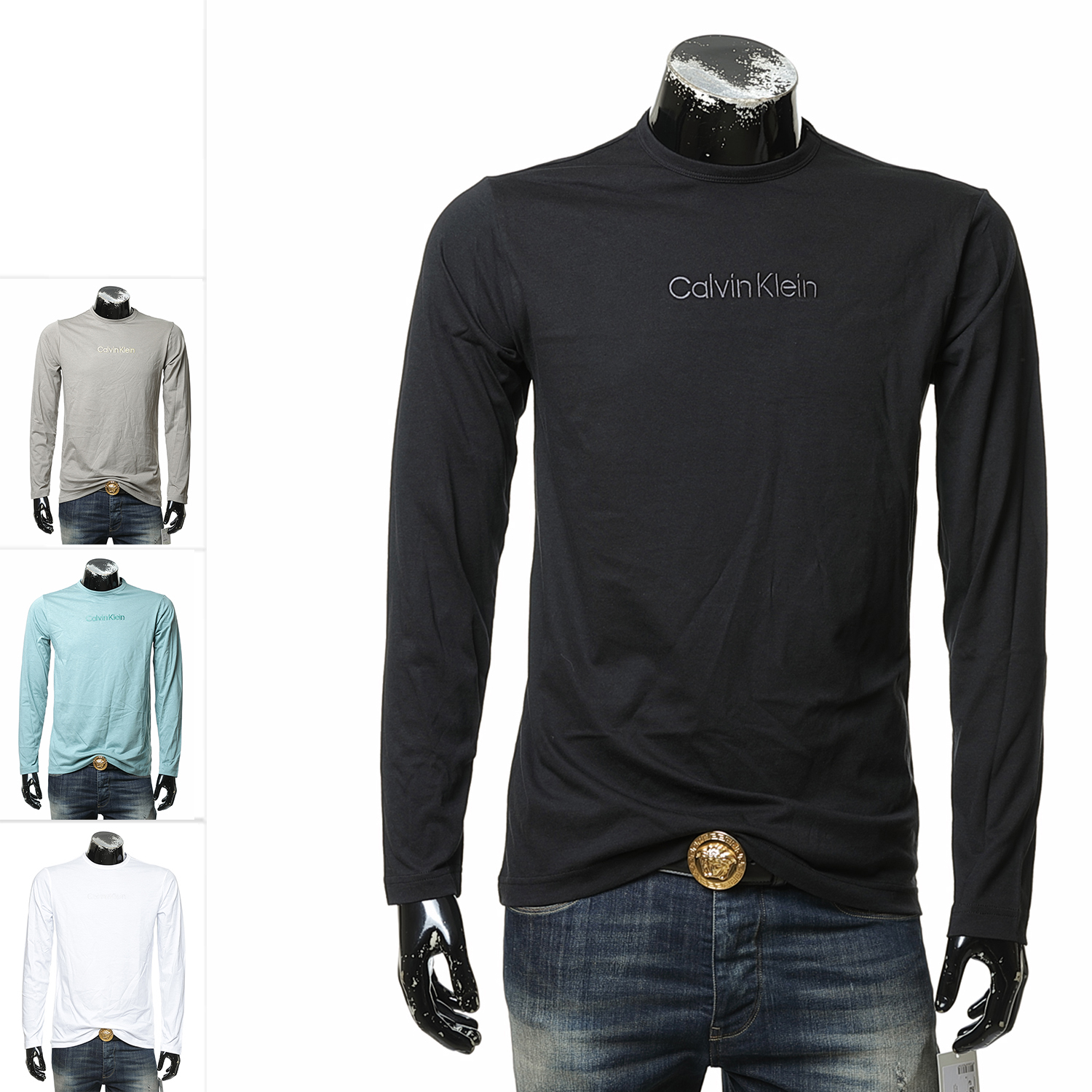 CK男士时尚休闲圆领长袖T恤