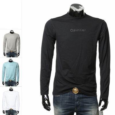 CK男士时尚休闲圆领长袖T恤