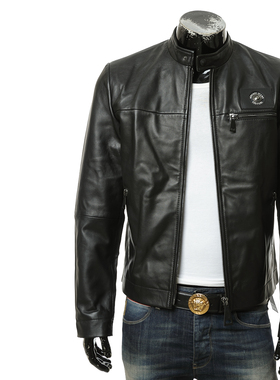Versace/范思哲VJ 男士时尚真皮机车夹克外套皮衣 76GAVP02 CPPS3