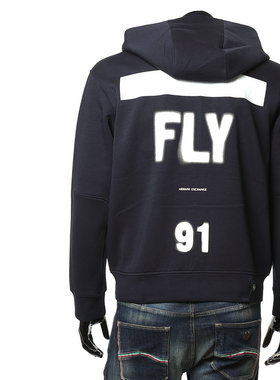 Armani/阿玛尼AX 男士时尚连帽开衫卫衣 XM000983 AF10818