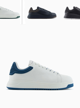 Armani/阿玛尼EA 男士时尚真皮增高小白鞋休闲鞋EM003663 AF18212