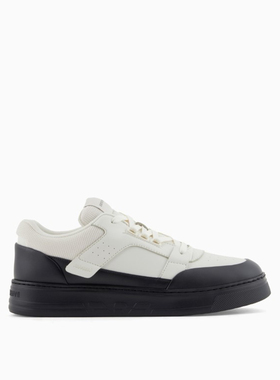 Armani/阿玛尼EA 男士真皮时尚奢潮拼色休闲鞋 EM002855 AF18018