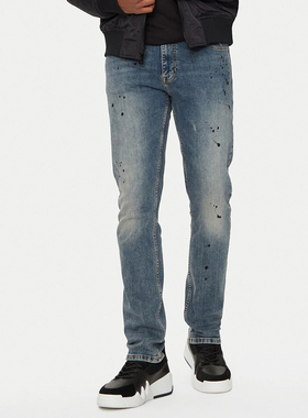 Versace/范思哲VJ 男士奢潮修身泼墨长裤牛仔裤 77GAB5S0 CDWR2