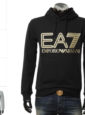 Armani/阿玛尼EA7 男士烫金鹰标时尚休闲连帽卫衣 3DPM64 PJSHZ