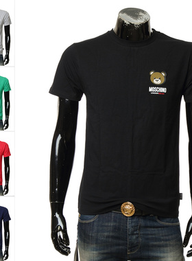 moschino/莫斯奇诺男士时尚休闲经典小熊圆领短袖T恤 A0788 4410