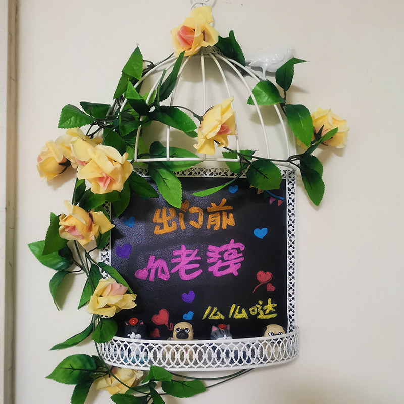 秀艾迪 手工铁艺店铺用悬挂式小黑板广告牌 书店花店商用手写展示