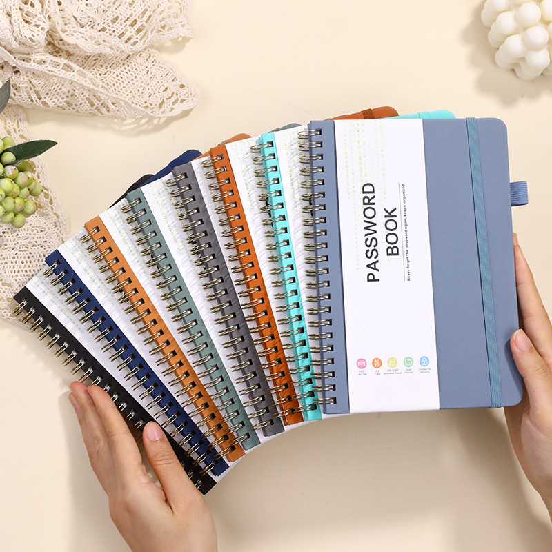 密码线圈本定制带字母标签仿皮索引页带笔插绑带本批发礼品笔记本