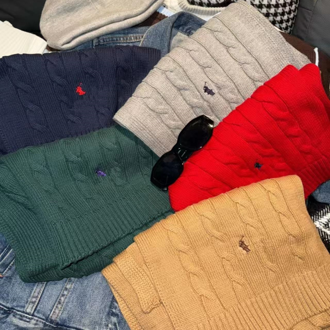 新款美式复古羊毛编结围巾