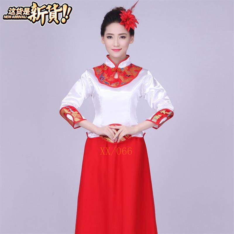 China Charm Folk band Erhu fiddle Chorus perform Guzheng costume Middle and old age Chorus clothing Red Songin the Women's clothing/Boutique , Costume/National costume/Stage costumes , National costume/Costumes  category - from Buy2taobao.com to provide professional Taobao agent buy service