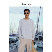 亨利领长袖 nice T恤男NIC02045 新品 287G全棉修身 rice好饭 26春季