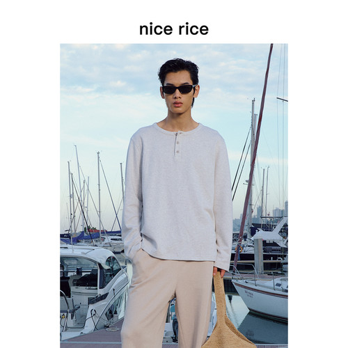 nicerice好饭亨利领长袖T恤
