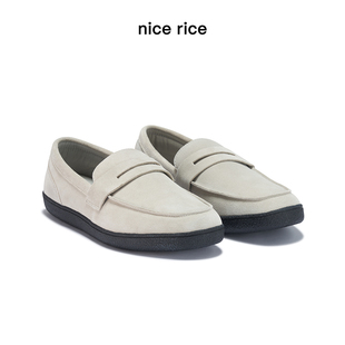 V底反毛牛皮一脚蹬休闲乐福鞋 nice 新品 25冬季 NHD27112 rice好饭