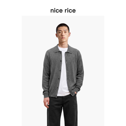 nicerice好饭直身翻领针织衫