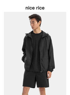 nice rice好饭 s.系列轻薄尼龙抗UV可收纳连帽休闲夹克男NFX06034