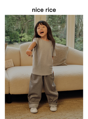 nice rice好饭 童装有机棉混纺11.5盎司儿童宽松牛仔裤NGC13057