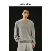 nice rice好饭 r.系列简约圆领休闲直身套头全羊毛毛衣NGD05102