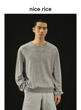 nice rice好饭 r.系列简约圆领休闲直身套头全羊毛毛衣NGD05102