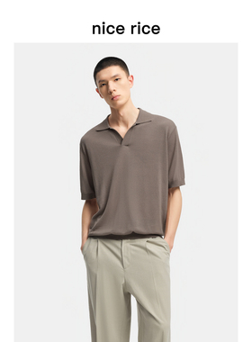 nice rice好饭 26夏季新品直身polo领男士短袖套头针织衫NIX05014