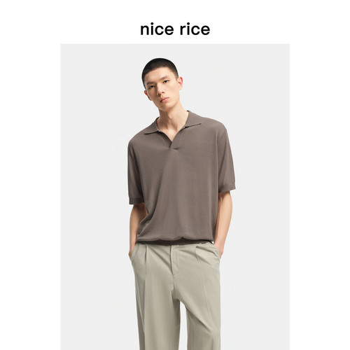 nicerice好饭polo领短袖针织衫
