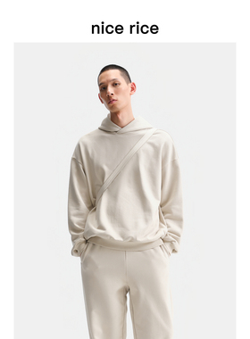 nice rice好饭 25秋季新品r.系列435G全棉宽松连帽卫衣男NHQ04086